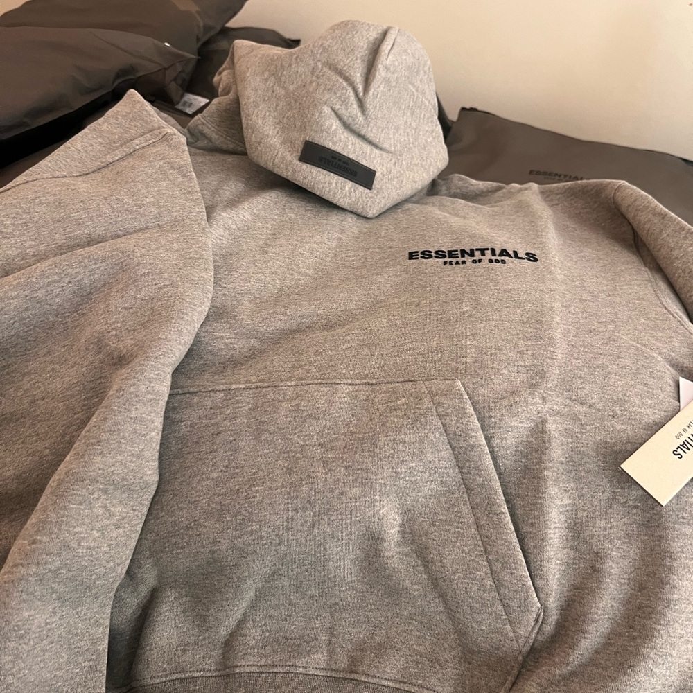 Essentials Heather Gray Men's Hoodie
